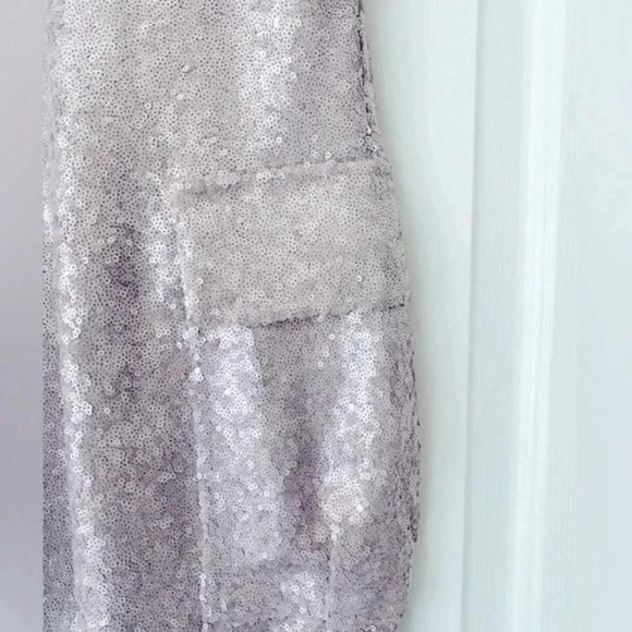 NWT Anthropologie Purple Silver Sequin Cargo Pull on Trouser Party Pants Size 2 - Picture 10 of 11